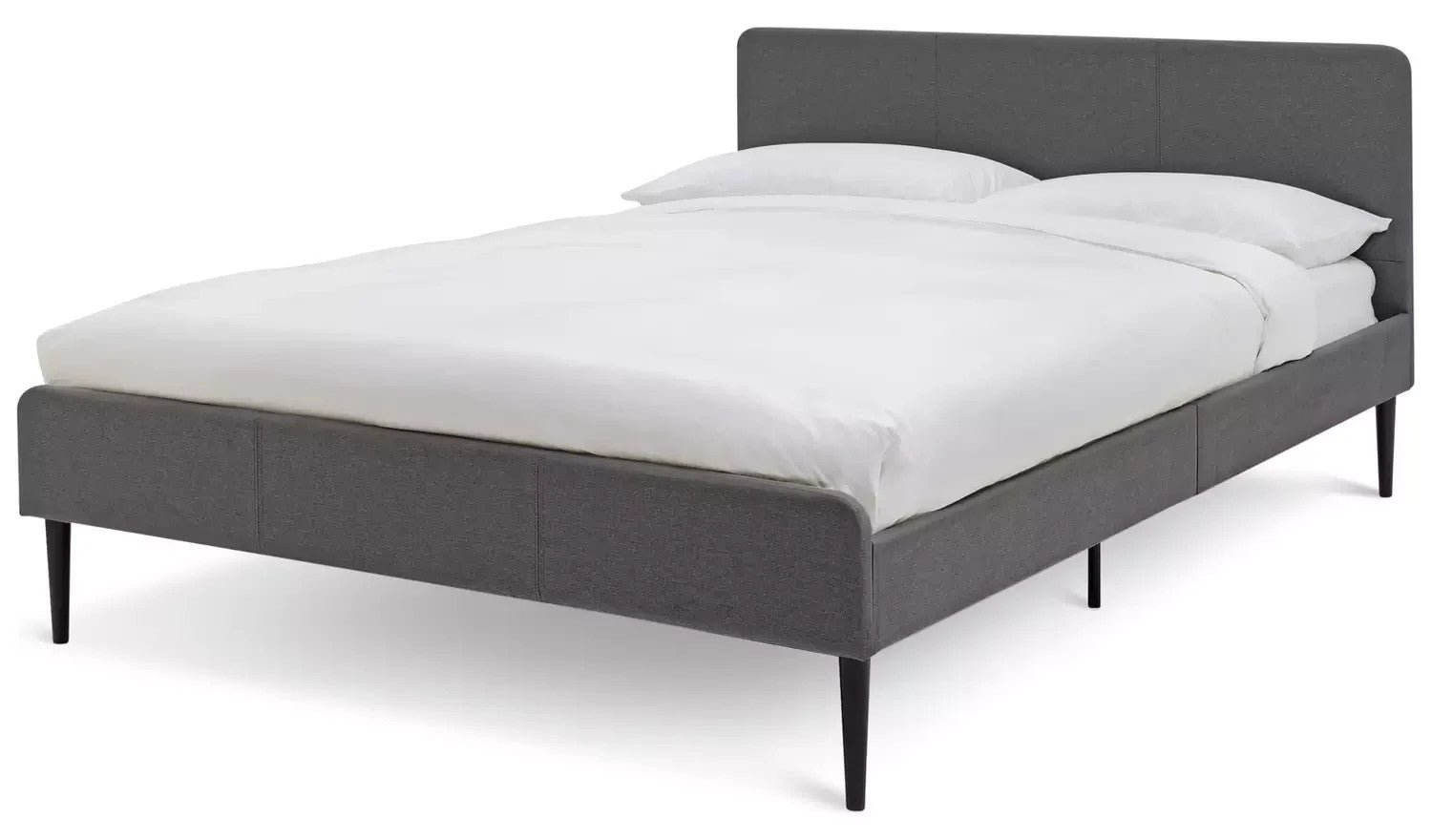 Home Kristopher Small Double Fabric Bed Frame Charcoal | Modern Bedroom