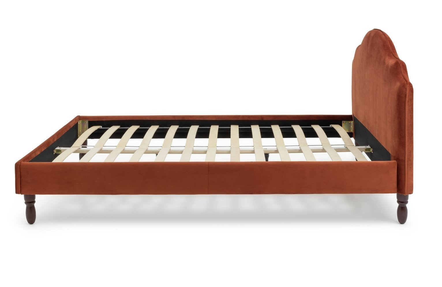 Sophia Double Velvet Bed Frame - Orange | Beautiful Vibrant Color Bedroom Style