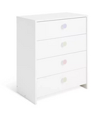 Home Juno 4 Drawer Chest White | Bedroom Storage Furniture Unit