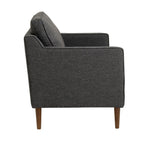 Home Knox Fabric 2 Seater Sofa Charcoal | Compact Living Room Couch Armchair