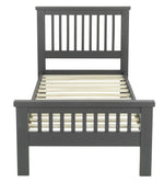 Home Aubrey Single Wooden Bed Frame - Charcoal | Harmonious Home Space
