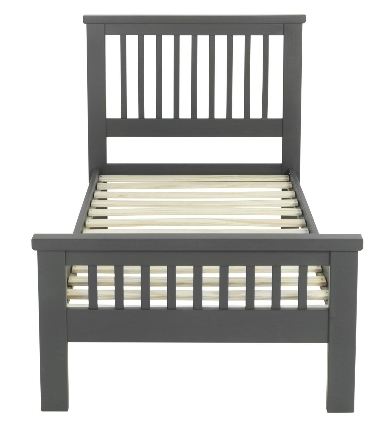 Home Aubrey Single Wooden Bed Frame - Charcoal | Harmonious Home Space