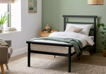 Home Avalon Double Metal Bed Frame - Black | Sturdy Durable 4FT6 Bed Frame