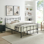 Yani Small Double Metal Bed Frame - Black | Classic Curved Design