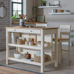 Chicago Solid Wood 2 Seater Bar Island - Cream