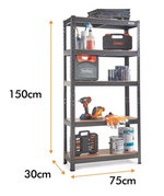 VonHaus 5 Tier Heavy Duty Shelving Unit | Garage Storage Shelving Rack