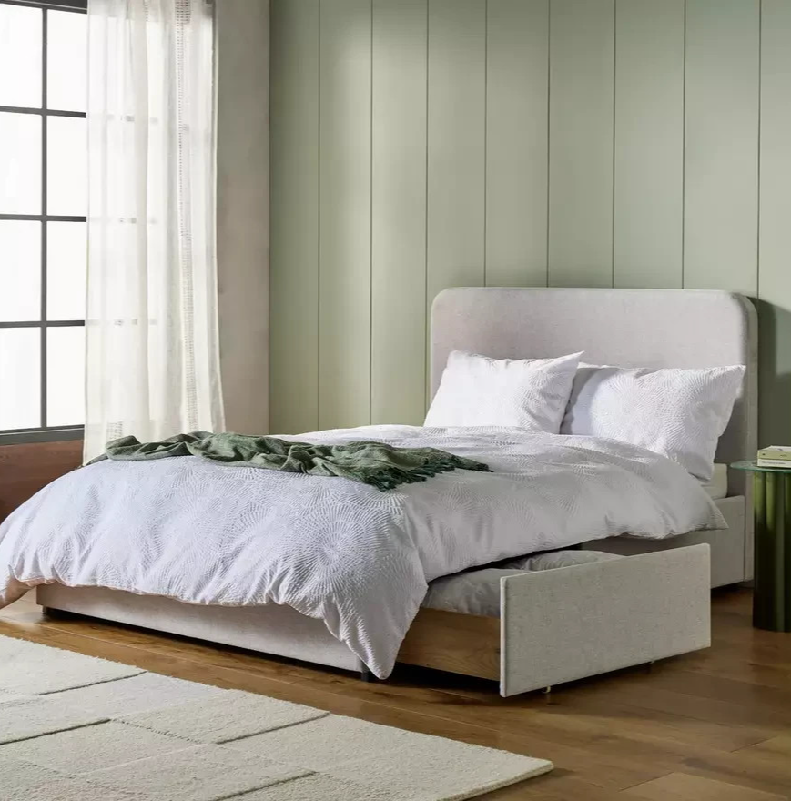 Chadwell Single Storage Bed Frame Natural | Wooden Bedroom Bed with Storage