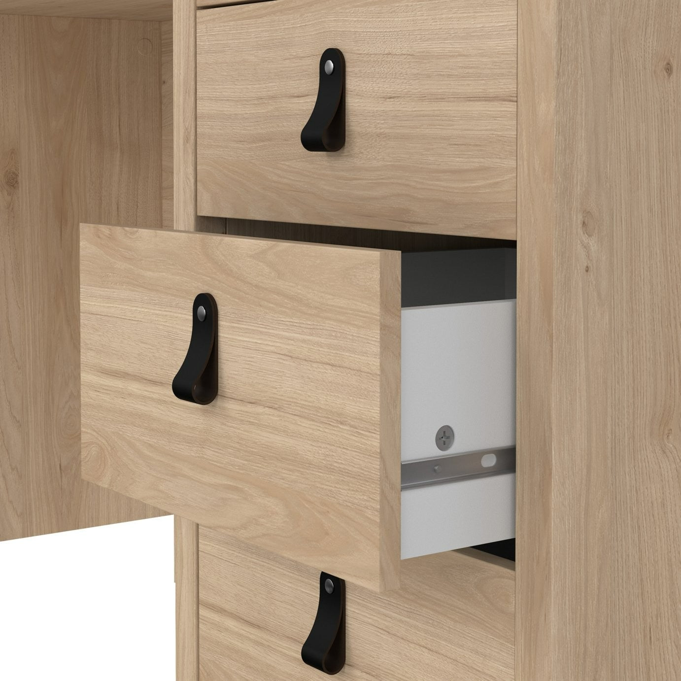 Tvilum Madrid 3 Drawer Office Desk - Oak | Minimalist Approach Workspace Setup