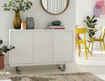 Home Sleigh 3 Door 1 Drawer Sideboard - White Gloss | Furniture for Living Room