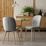 Laurel Pair of Fabric Dining Chairs - Grey | Modern Upholstered Kitchen