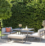 Colmar 8 Seater Space Saving Metal Patio Set-Grey (B GRADE)