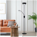 Father & Child Uplighter Floor Lamp Black | Adjustable Reading Light Modern Home