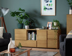 Block 1 Drawer Oak Sideboard - Natural | Block Collection Wooden Cabinet
