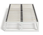 Platform Single Metal Bed Frame - White