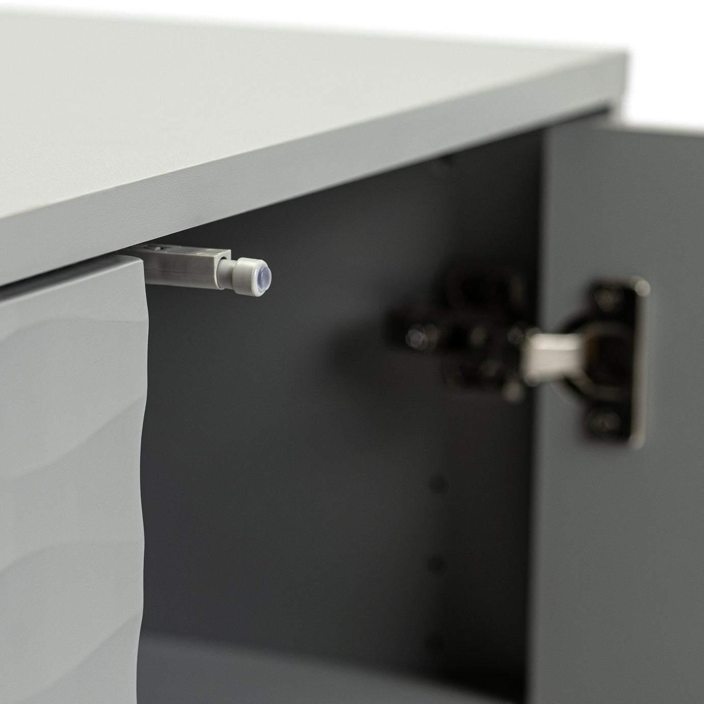 Zander Textured Small Sideboard - Grey | Modern Storage Cabinet