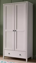Lucie 2 Door 1 Drawer Wardrobe - Off White (B GRADE 1074)