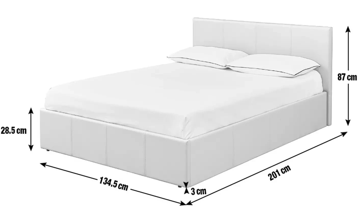 Lavendon Small Double Side Open Ottoman Bed- Grey (B GRADE)