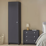 Seville 1 Door Wardrobe - Anthracite ( B Grade )