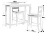 Home Chicago Oak Grey Bar Table & 2 Grey Chairs | Kitchen Breakfast Dining Set