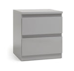 Home Jenson 2 Drawer Bedside Table - Gloss Grey | Sleek Minimalist Look