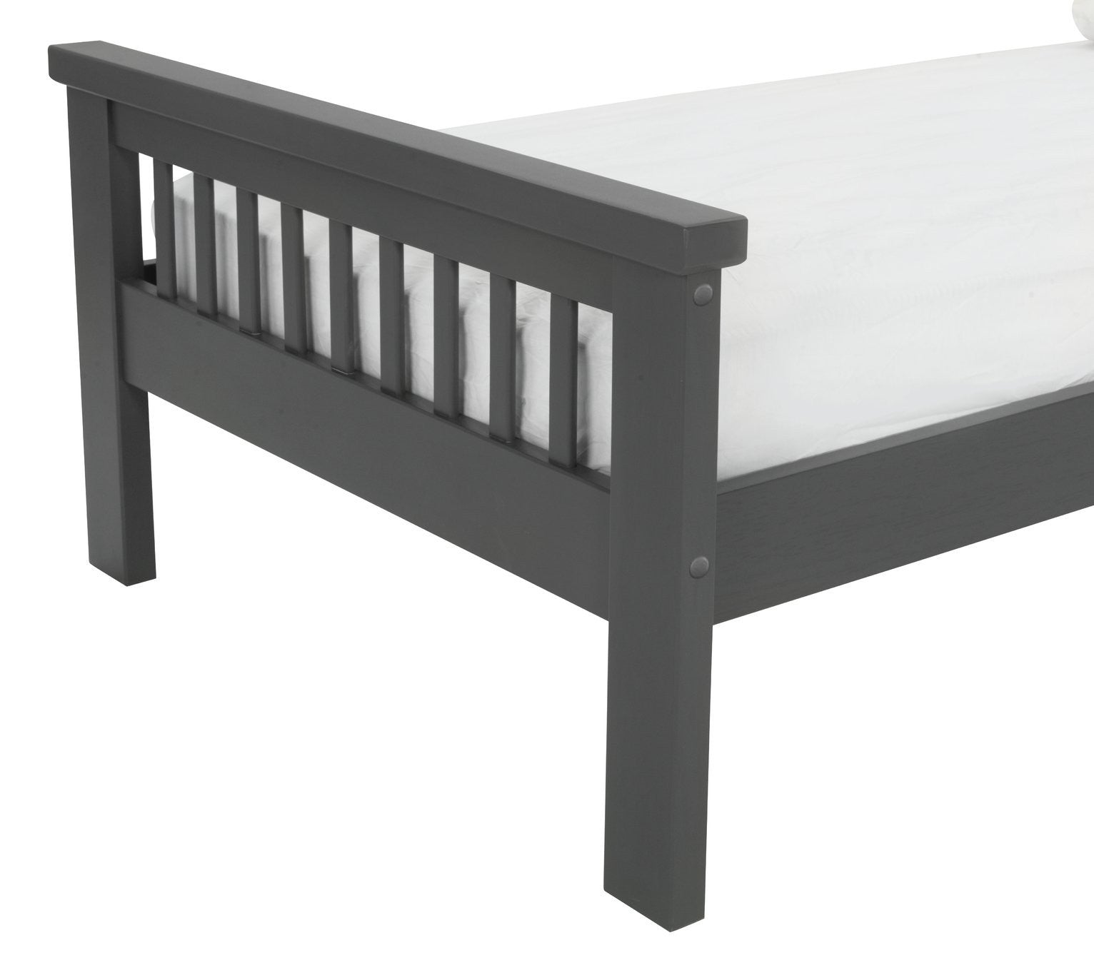 Home Aubrey Single Wooden Bed Frame - Charcoal | Harmonious Home Space