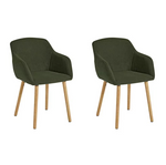 Home Alarik Pair of Fabric Dining Chairs Green | Upholstered Dining Seating
