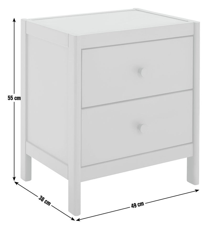 Bronte 2 Drawer Bedside Table - Green | Bedroom furniture