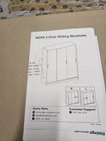 Home Nova 3 Door Sliding Wardrobe - White (B Grade)