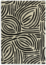 Skandi Brush Marks Black & White Cut Pile Rug