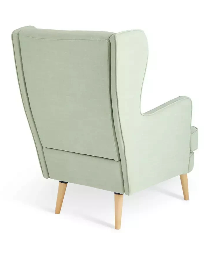 Callie Fabric Wingback Chair Green | Living Room Accent Armchair Furniture