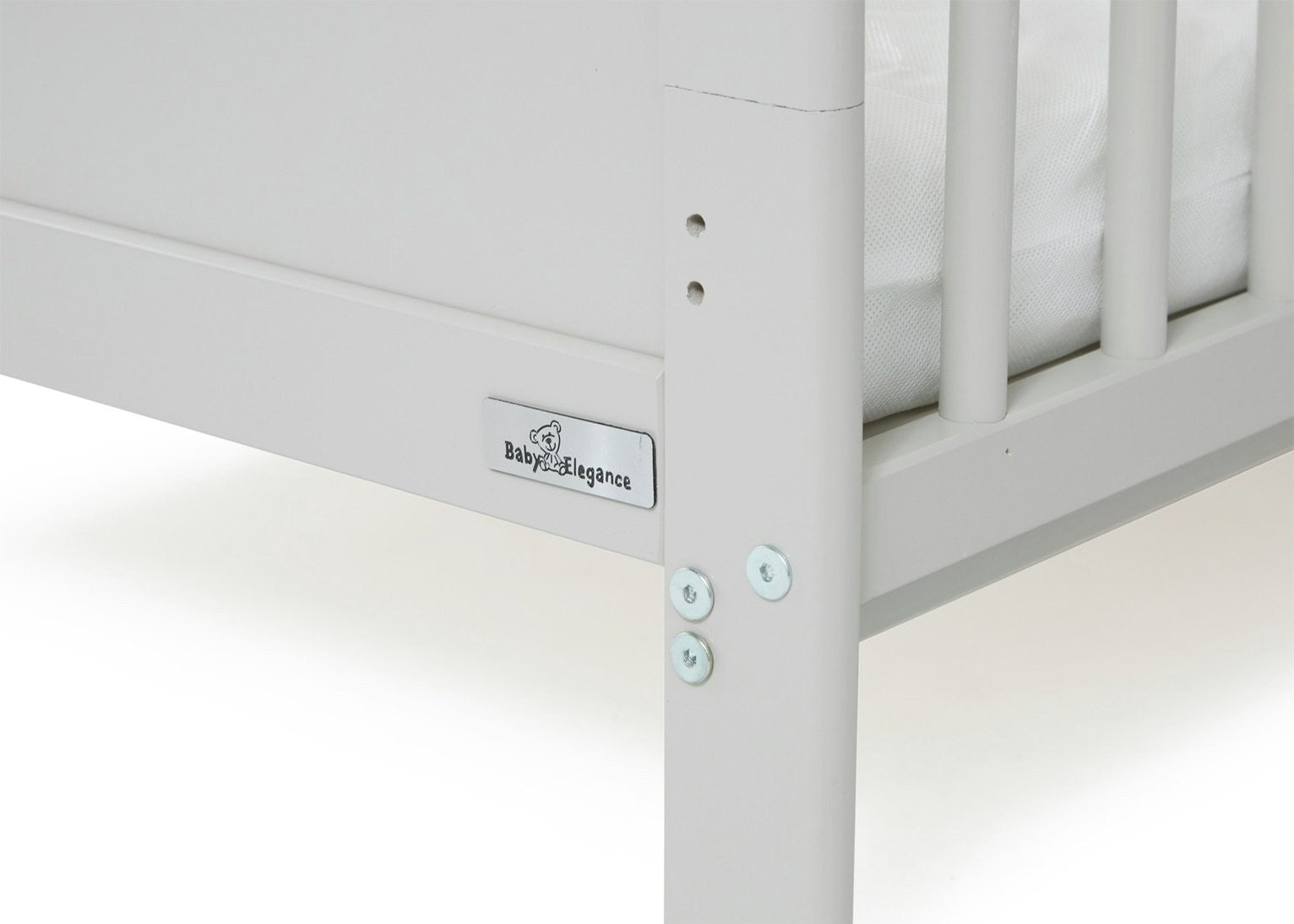 Baby Elegance Travis Baby Cot Bed with Mattress - Grey | Baby cot with mattress