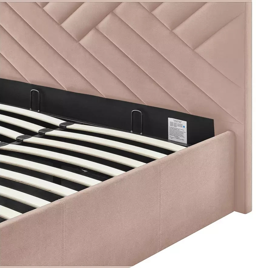 Luca Small Double End Lift Ottoman Bed - Pink (B GRADE 1060)