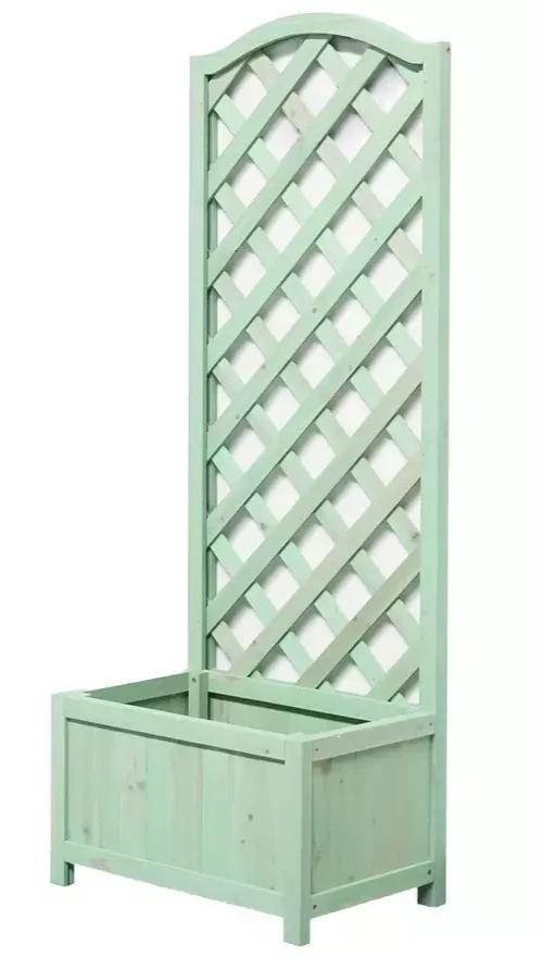 Original And Home Straight Lattice Planter Green | Outdoor Garden Plant Pot Trel