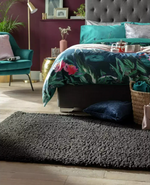 Habitat Cosy Black Shaggy Rug - 230x160cm | Soft Large Living Room Floor Carpet
