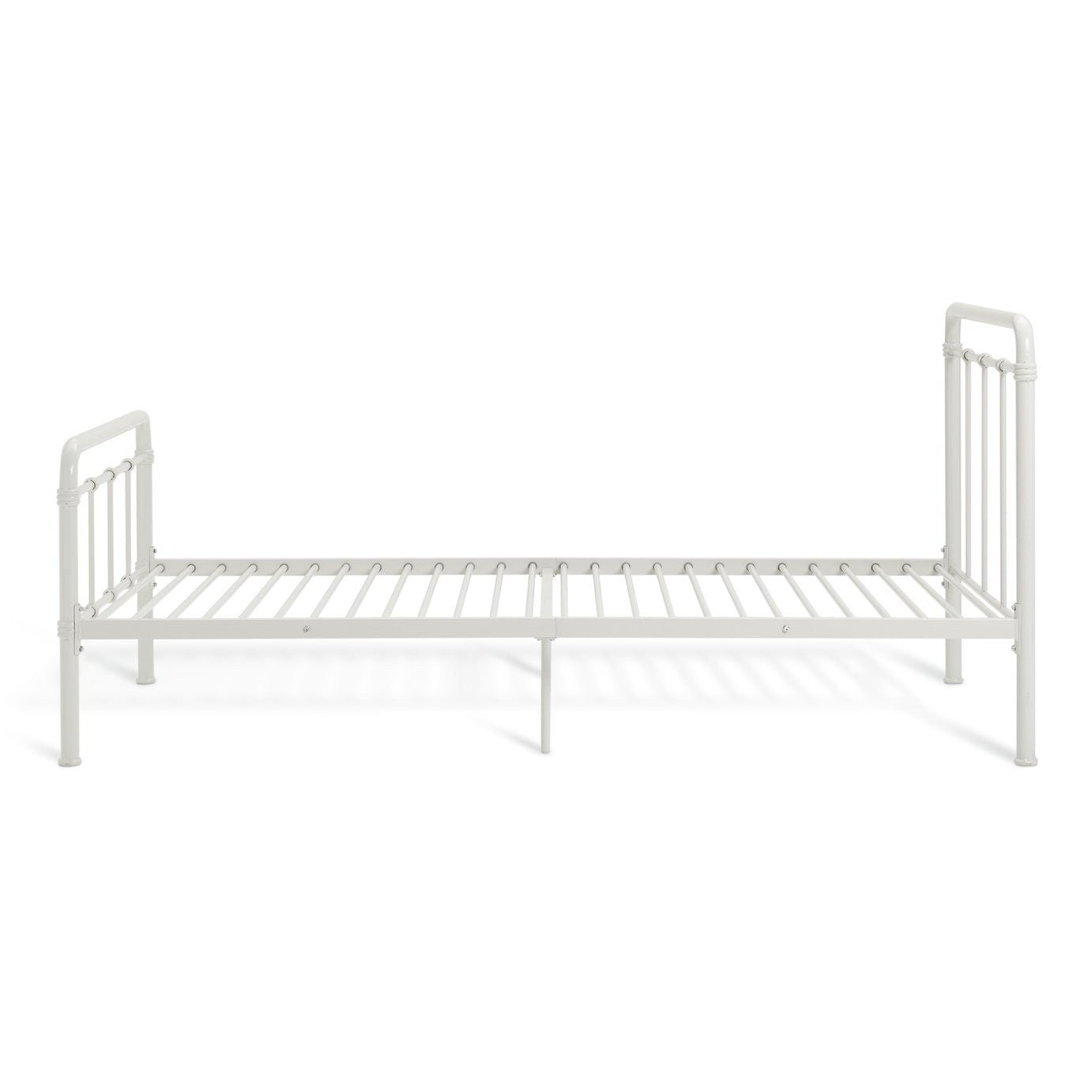 Kids Agnes Metal Single Bed Frame - White | Durable Sleep Support