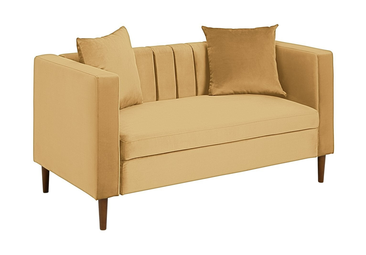 Home Everly Velvet 2 Seater Sofa - Camel