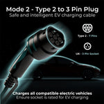 Masterplug 10m Mode 2 EV Charging Cable with 13A 3-Pin Plug