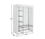 Home Covered Double Wardrobe with Storage - Grey | Bedroom Clothes Organizer