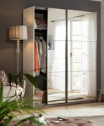 Holsted Mirrored 150cm Sliding Wardrobe - White | Clean Minimalist Aesthetic