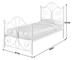 Home Marietta Single Metal Bed Frame White | Modern Bedroom Bed Frame Furniture