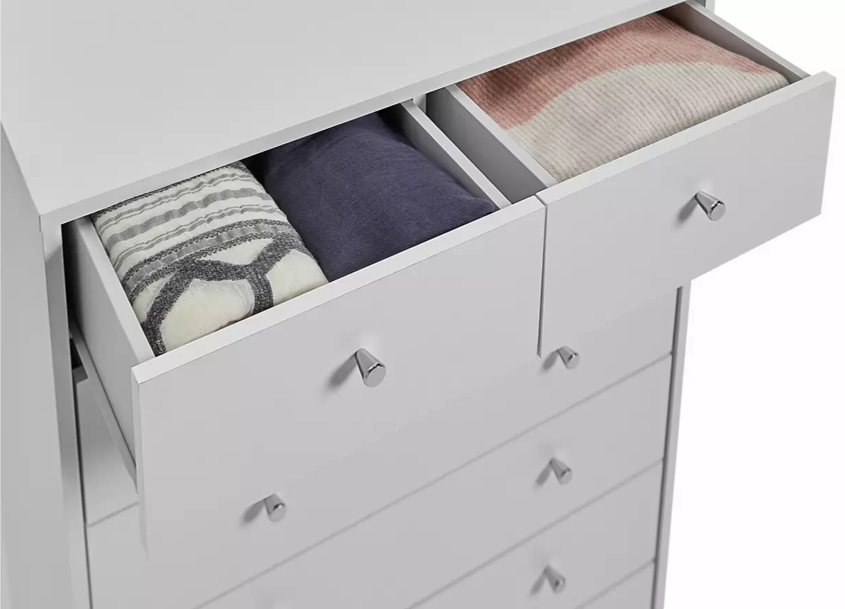 Malibu 7 Drawer Chest - White (B Grade)