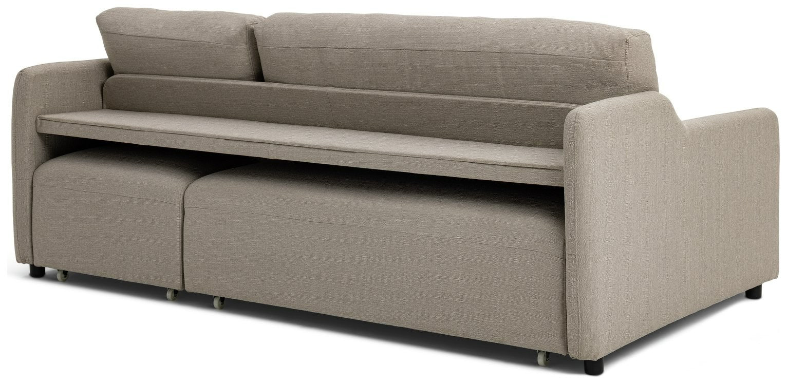 Stanley Fabric 3 Seater Sofa Bed - Natural | Sofa Bed's Smart Design