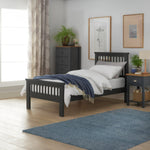 Home Aubrey Single Wooden Bed Frame - Charcoal | Harmonious Home Space