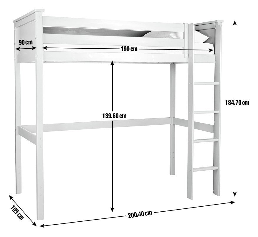 Brooklyn High Sleeper Bed Frame - White