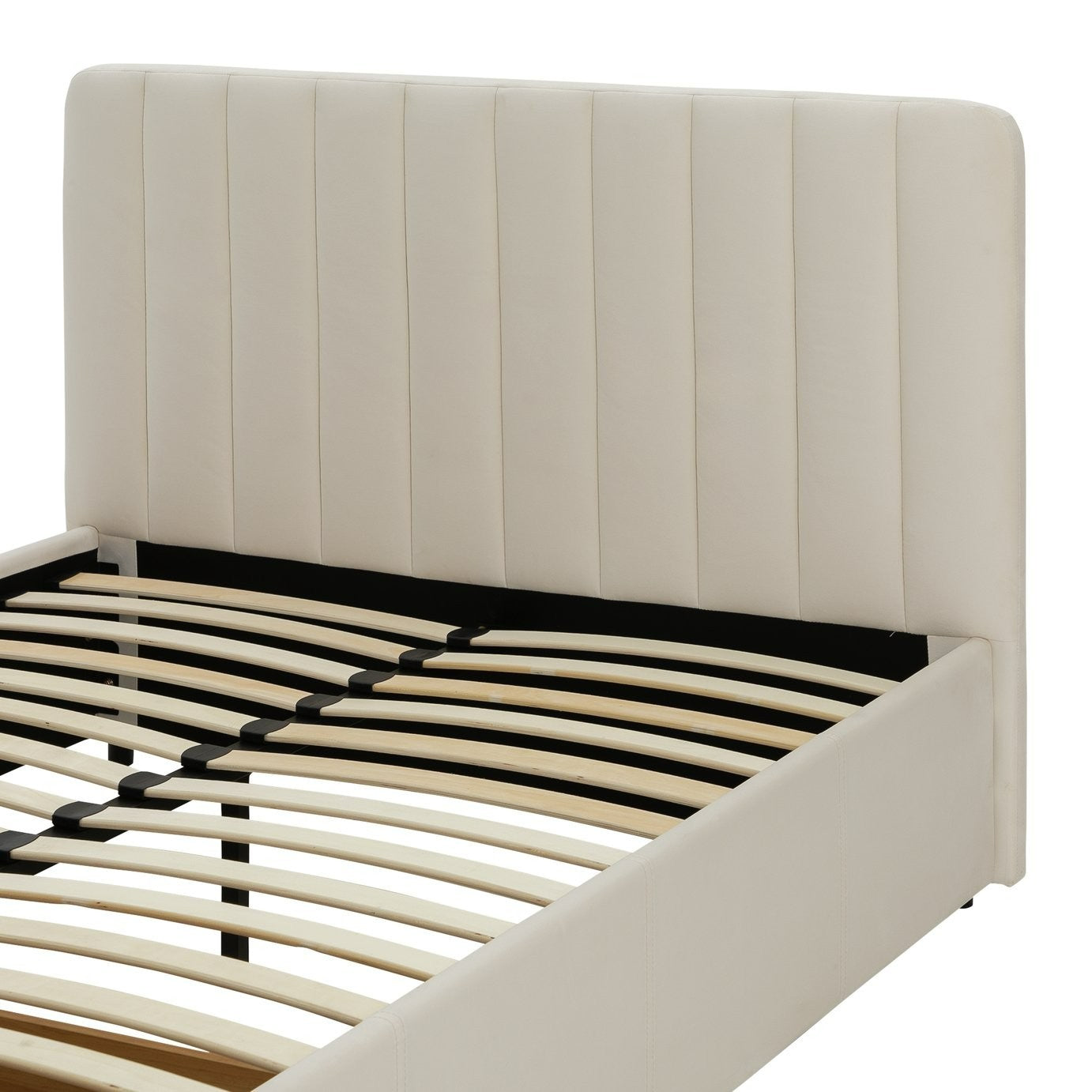 Home Pandora Double Drawer Storage Bed Frame - Cream | Stylish Bedroom Refresh