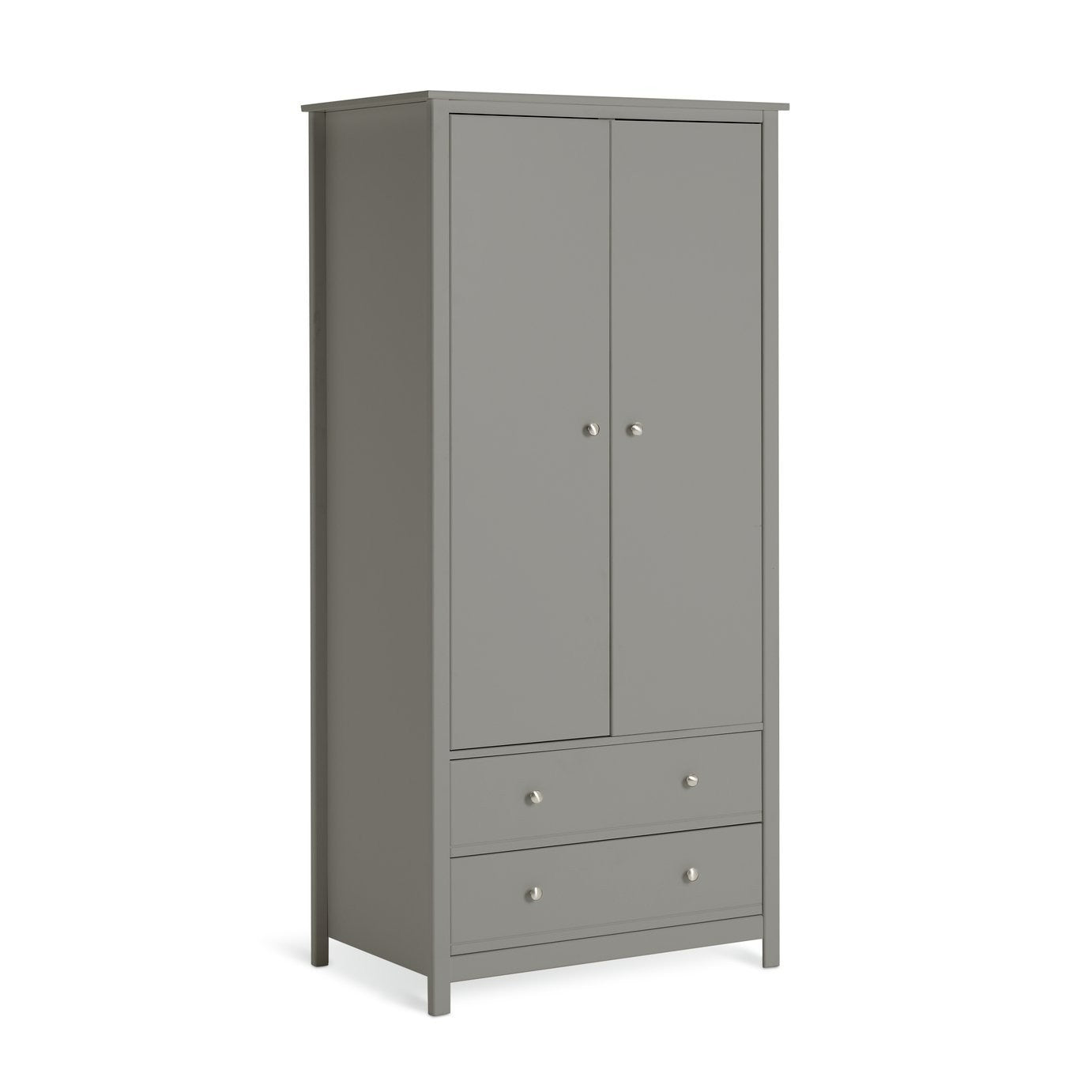 Brooklyn 2 Door 2 Drawer Wardrobe - Grey | Fashion Clothing Organization