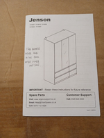 Home Jenson 3 Door Mirror Wardrobe - Matte White (B Grade 1106.)