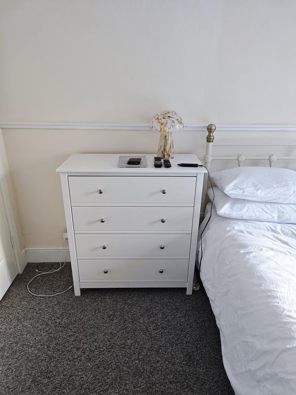 Home Brooklyn 4 Drawer Chest White | Bedroom Storage Furniture Unit