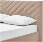 Home Luca End Lift Small Double Ottoman Bed - Latte | Storage bed small double