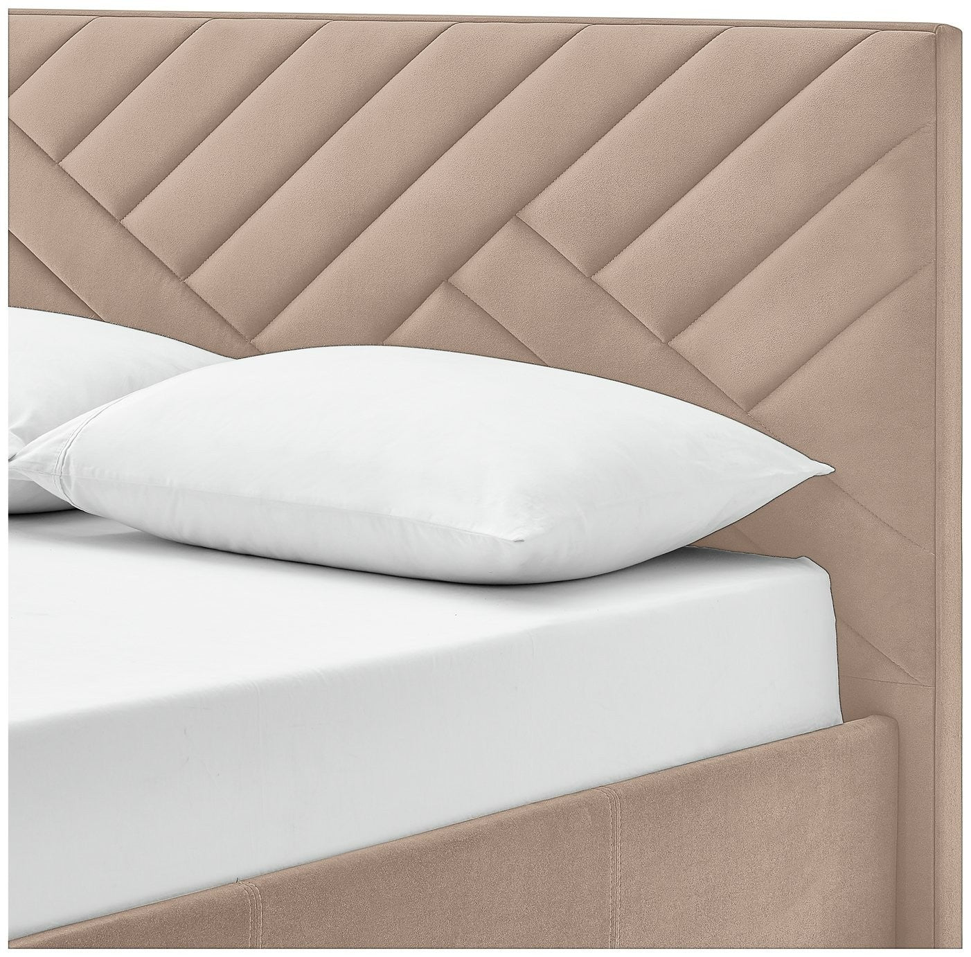 Home Luca End Lift Small Double Ottoman Bed - Latte | Storage bed small double